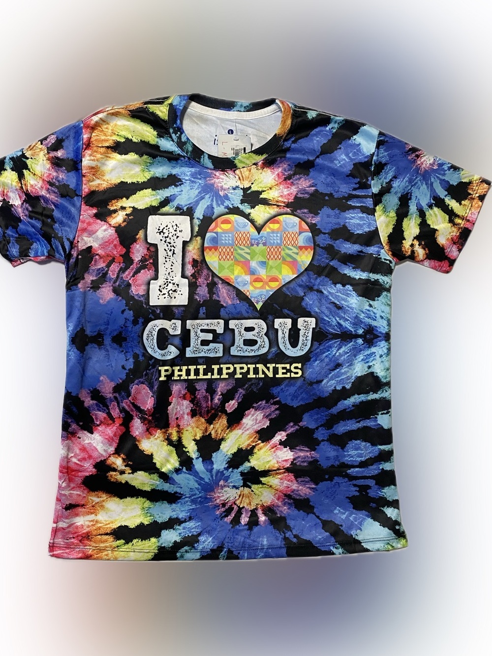 Tie-Dye 'I ♥ CEBU PHILIPPINES' Short Sleeve Tee - Multicolor